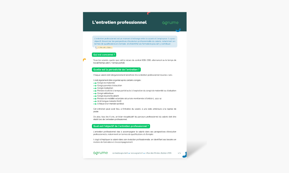 Fiche pratique - L'entretien professionnel